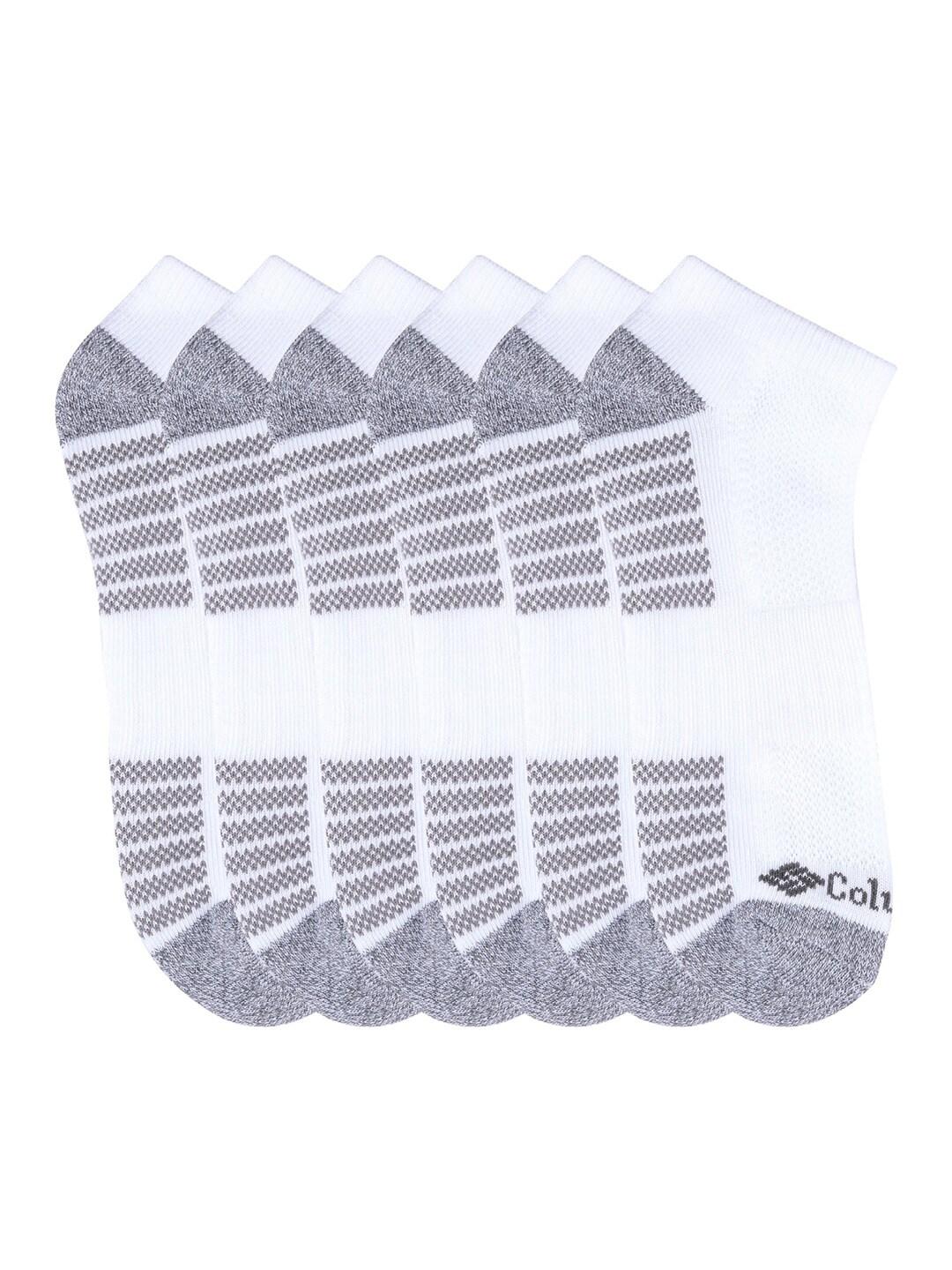 Columbia Men White SOCKS MN 6P NS/PIQ FTBED (6 Pairs)