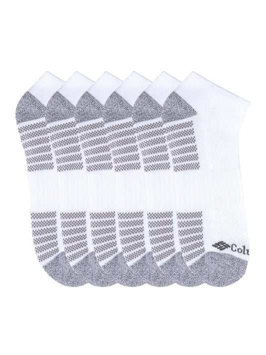 Columbia Men White SOCKS MN 6P NS/PIQ FTBED (6 Pairs)