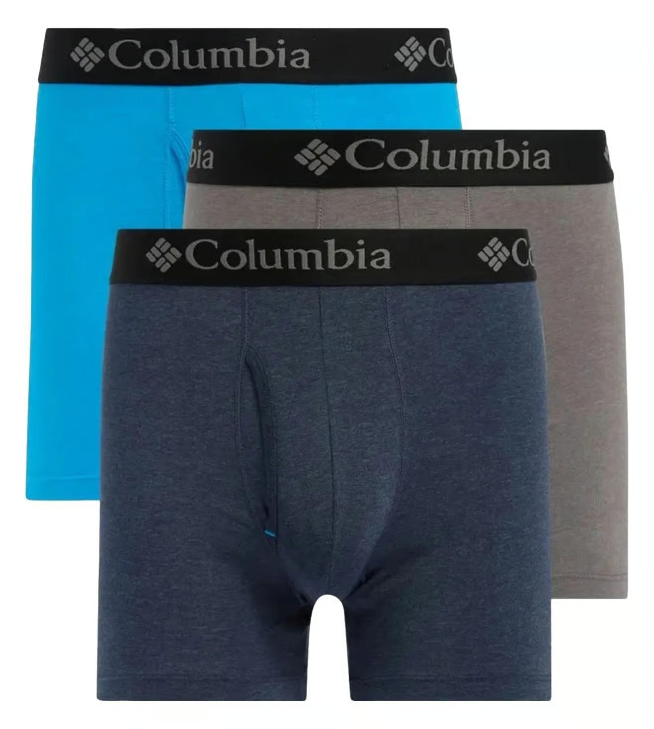 Columbia Men Multi Allover Mesh - Polyester / Stretch 3 Pack Solid Boxer Brief (Non Returnable)