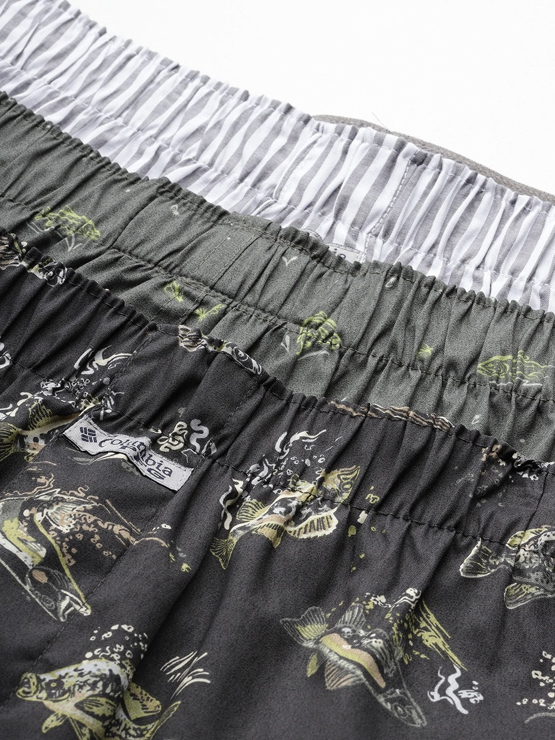 Columbia Men Black PFG 3 Pack Printed Woven Boxer (Non Returnable)