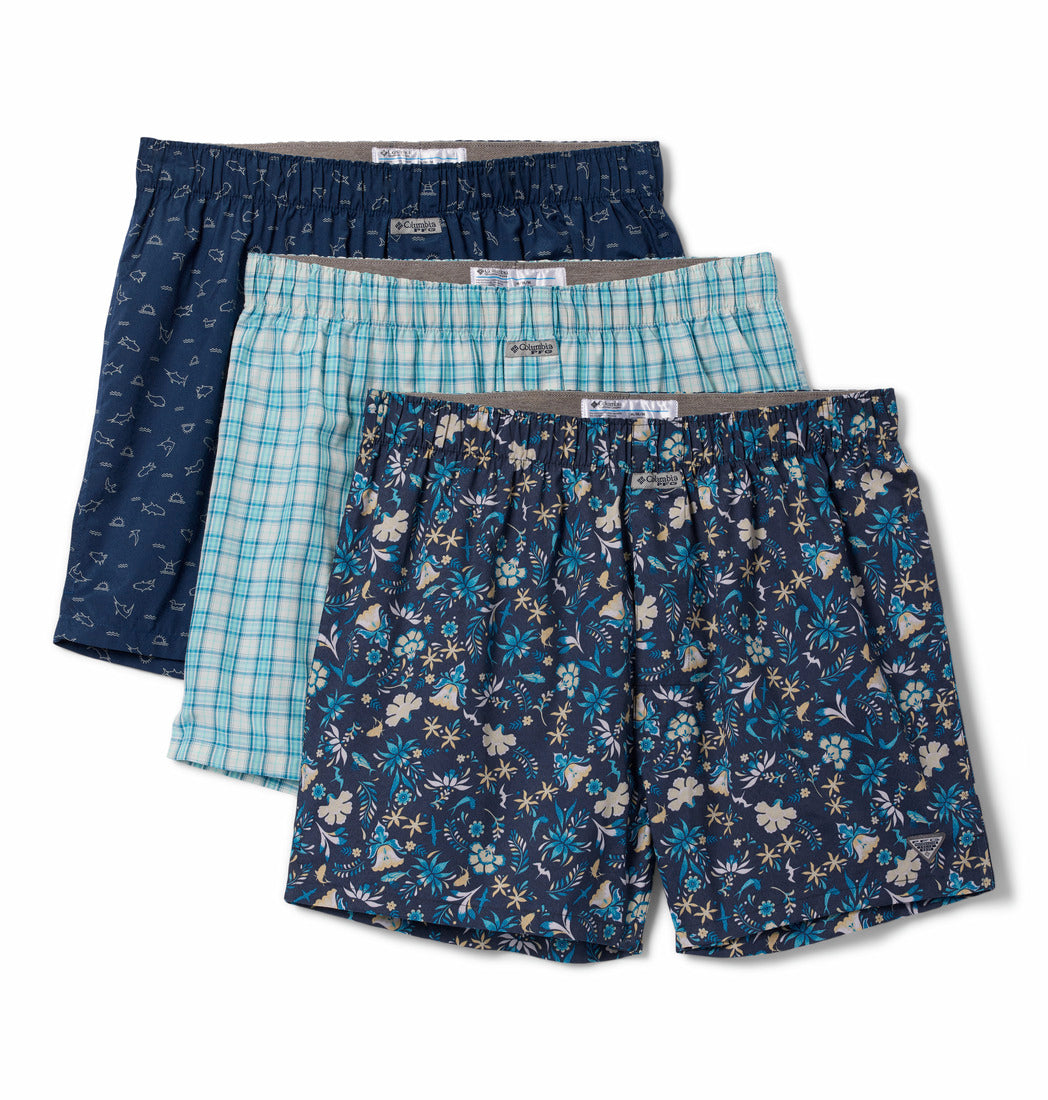 Columbia Men Multi PFG Printed Woven Boxer (Pack of 3)