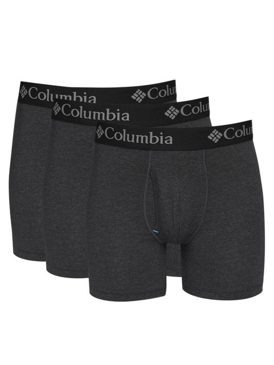 Columbia Men Black Performance Cotton / Stretch 3 Pack Solid Boxer Brief