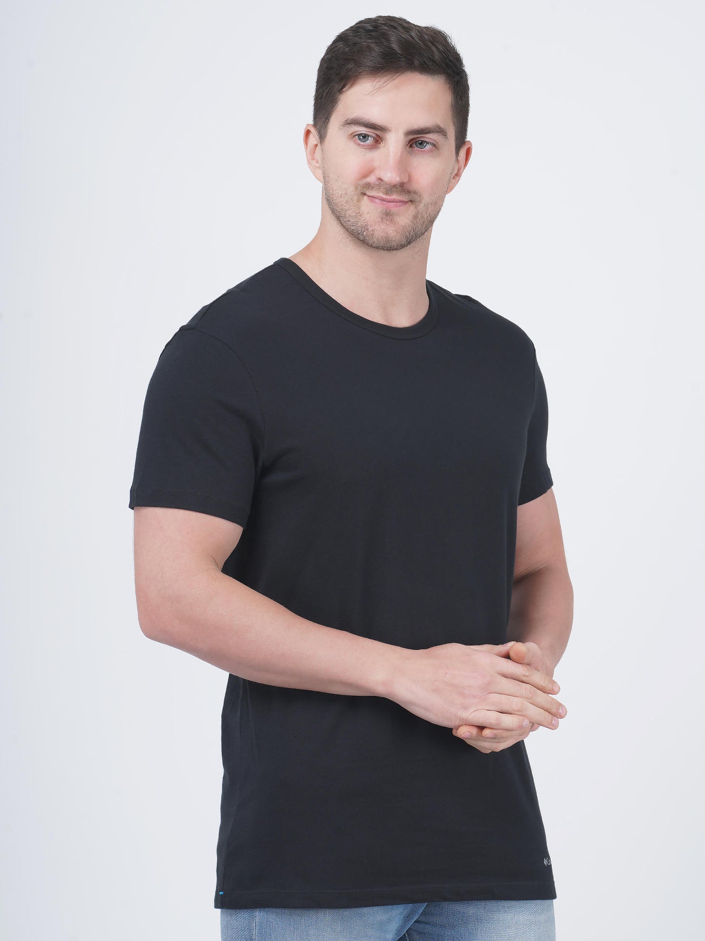 Columbia Men Black Columbia Men 100% Pure Cotton Crew-Neck Classic Fit T-Shirts (Pack Of 3)