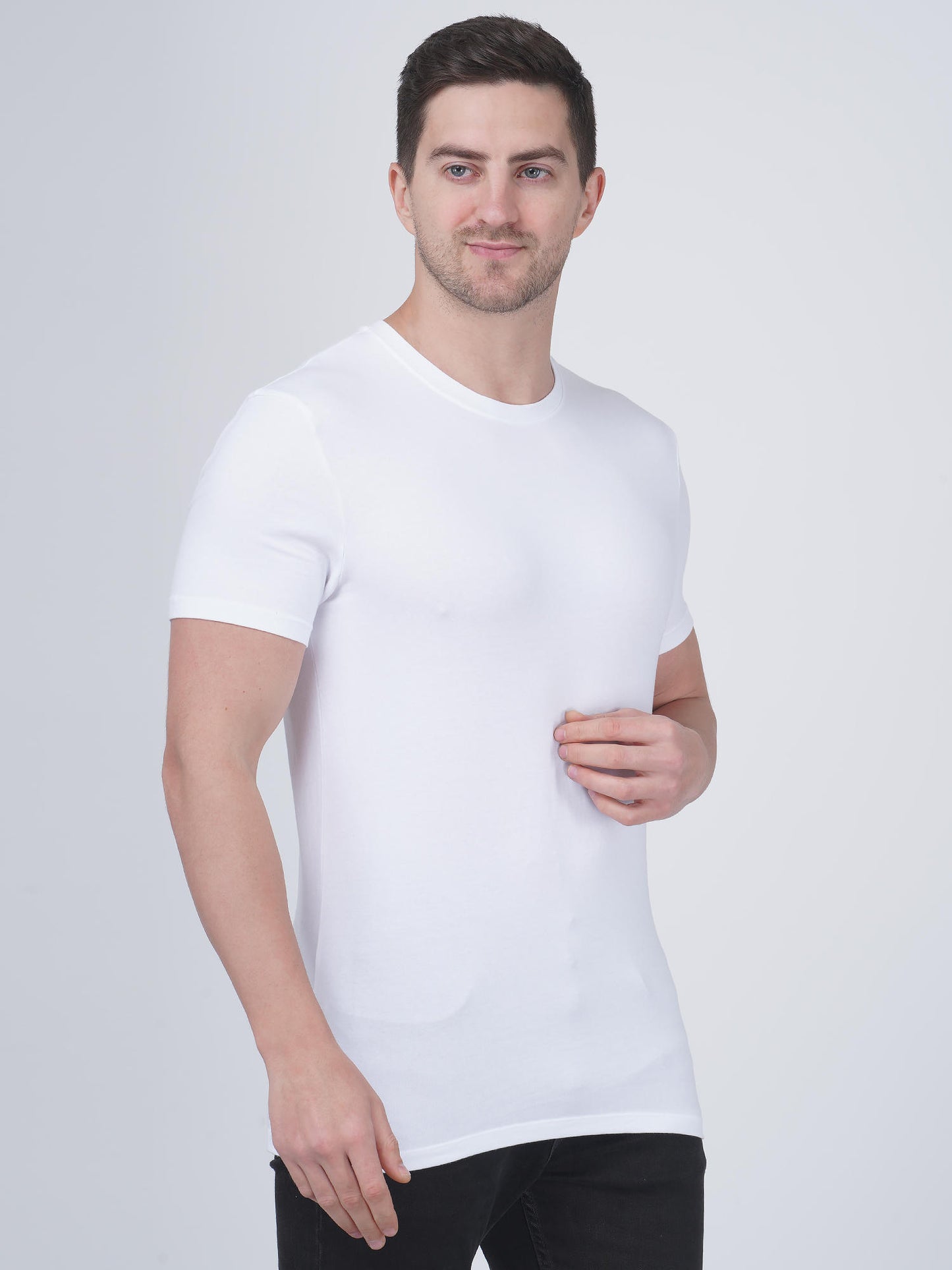 Columbia Men White 100% Pure Cotton Crew-Neck Classic Fit T-Shirt (Pack of 3) (Non Returnable)