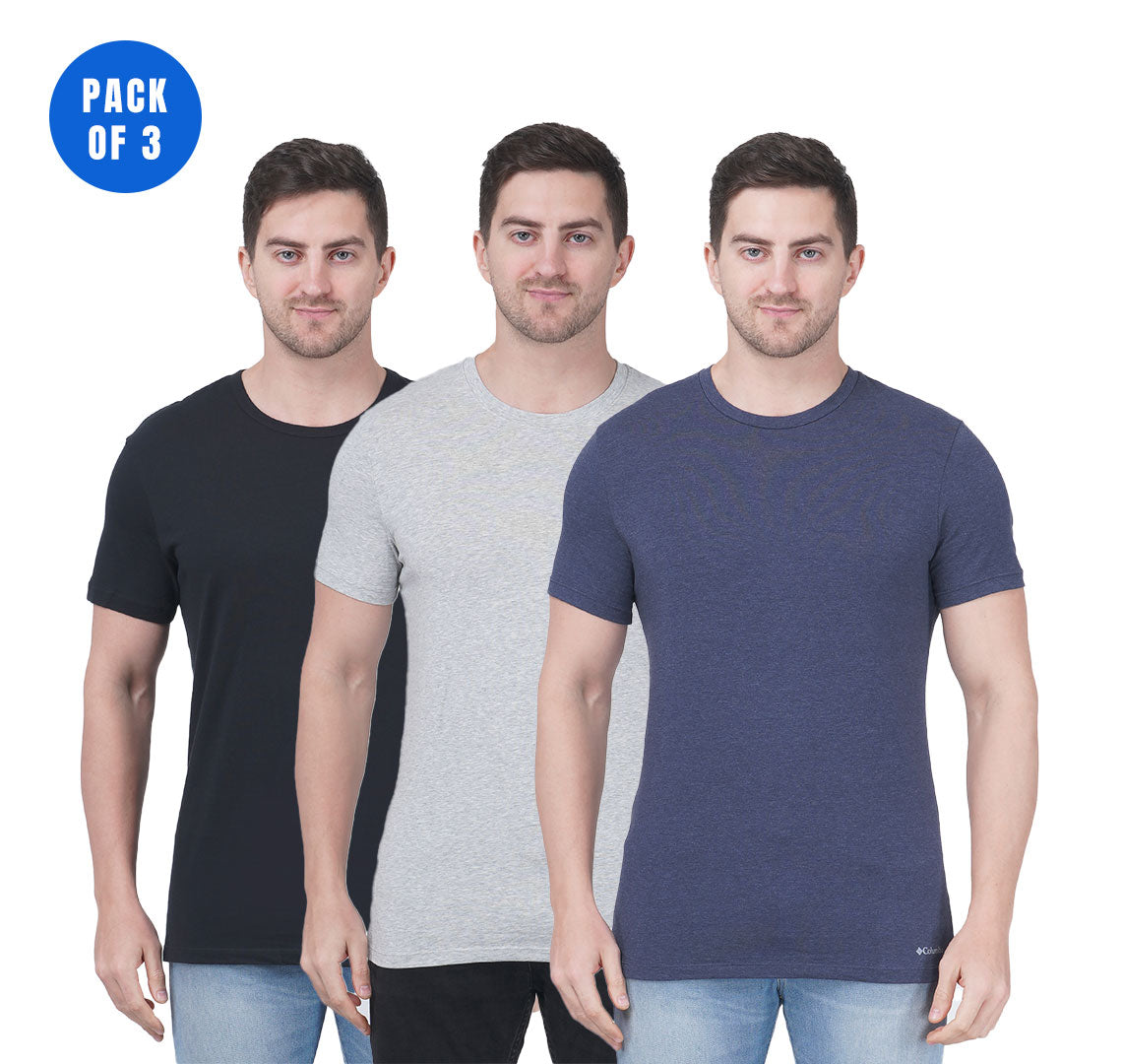 Columbia Men Na Cotton / Stretch Crew-Neck Tee 3 Pack Solid (Non Returnable)