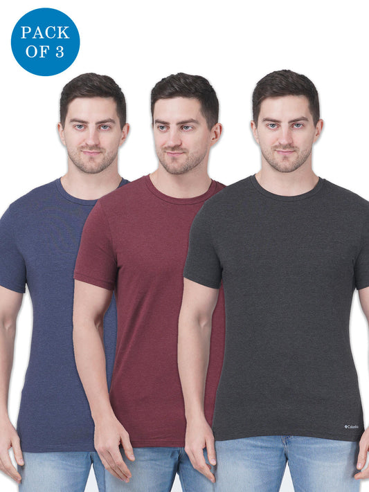 Columbia Men Black Performance Cotton / Stretch Crew-Neck T-Shirt (Pack of 3)