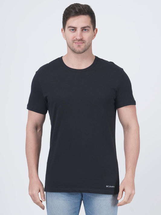 Columbia Men Black Performance Cotton / Stretch Crew-Neck T-Shirt (Pack of 3)