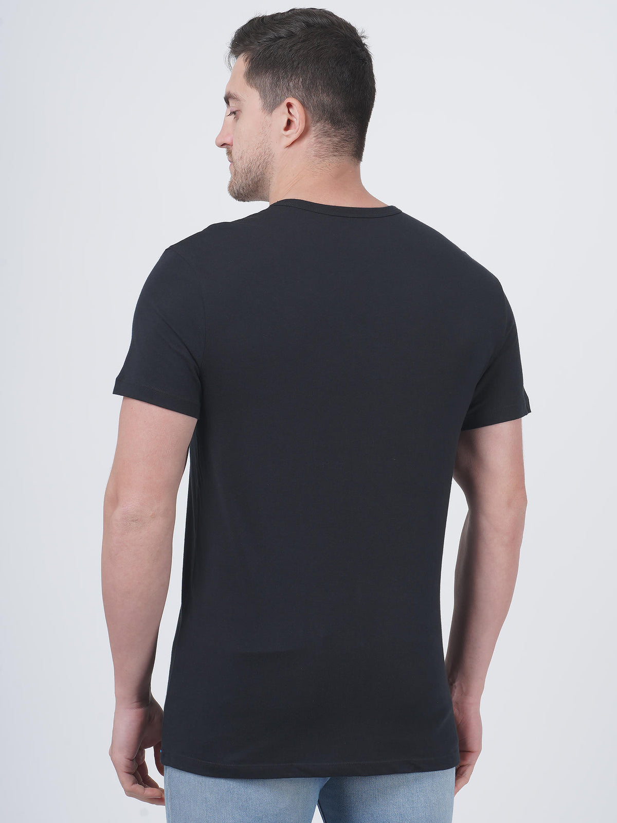 Columbia Men Black Stretch Crew Neck Tees - Pack of 3