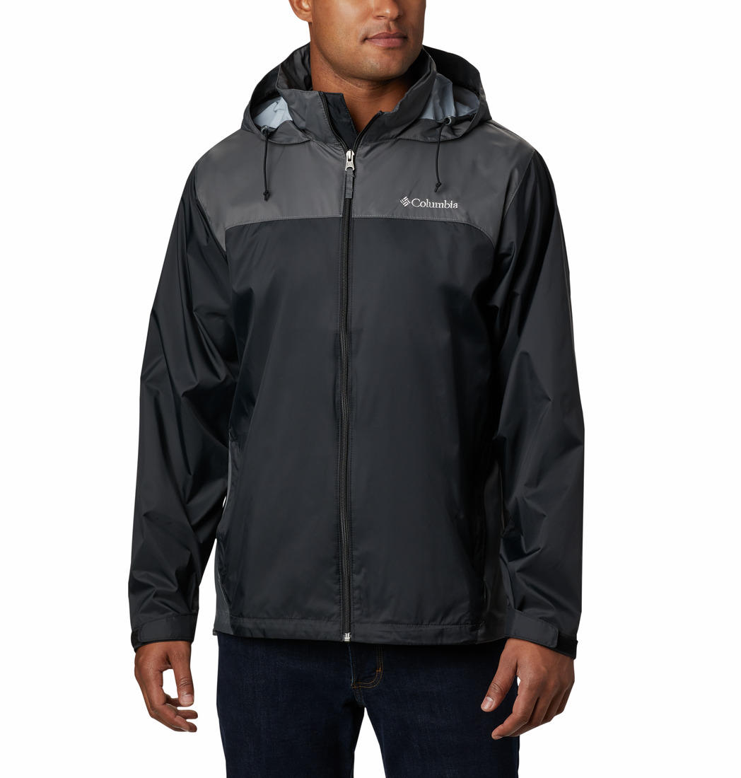 Columbia Men Black Omni-Shield Glennaker Lake Hooded Water Repellent Jacket