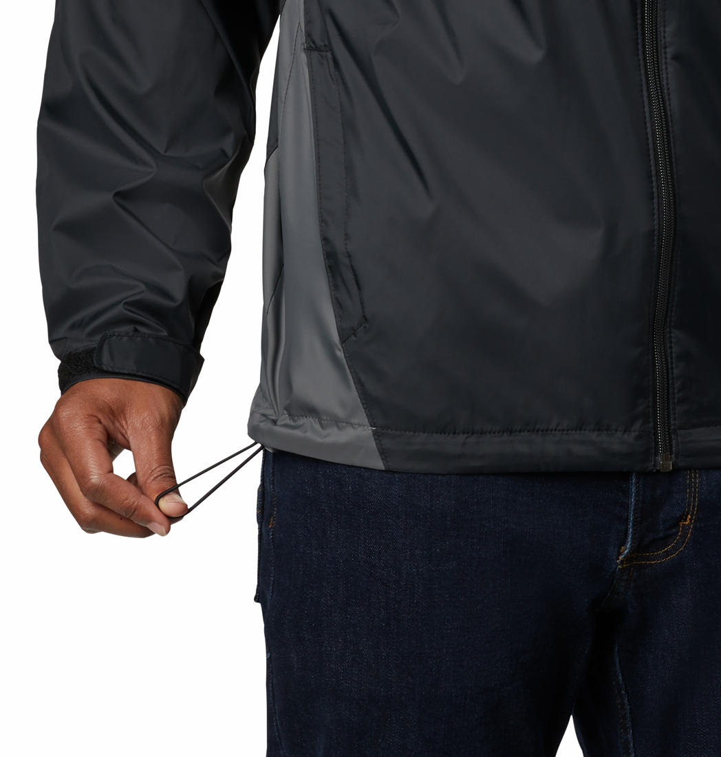 Columbia Men Black Omni-Shield Glennaker Lake Hooded Water Repellent Jacket