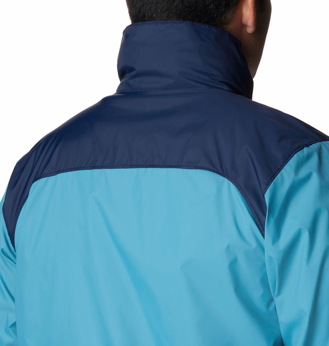 Columbia Men Navy Blue Omni-Shield Glennaker Lake Hooded Water Repellent Jacket