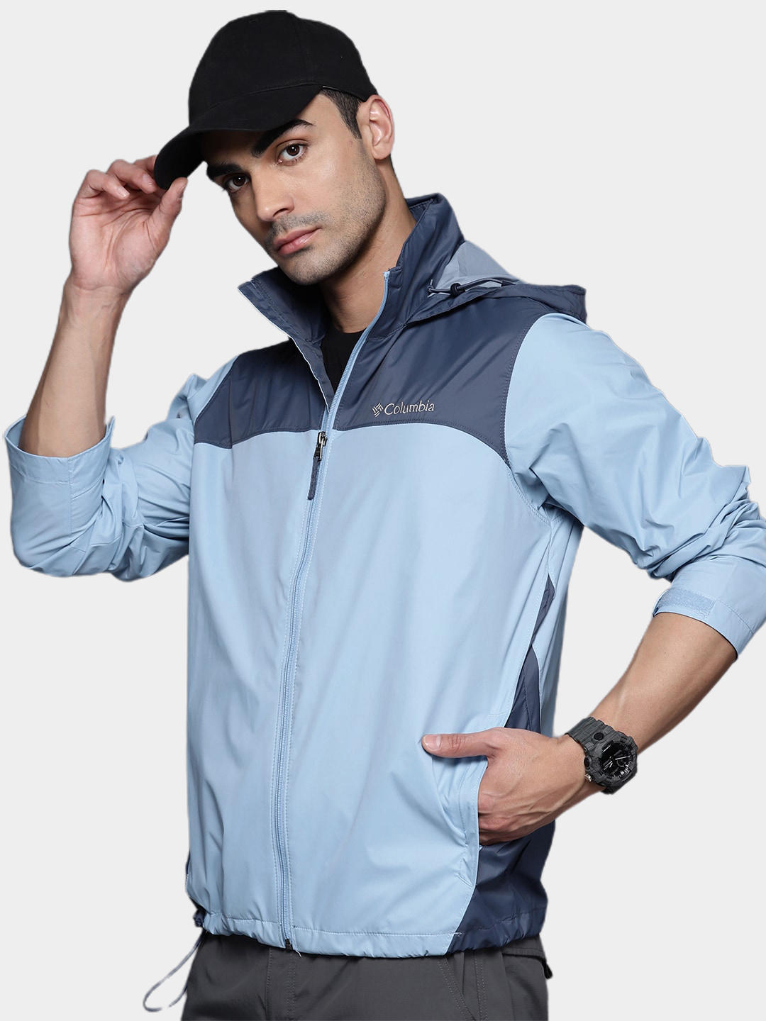 Columbia Men Blue Omni-Shield Glennaker Lake Water Repellent Jacket