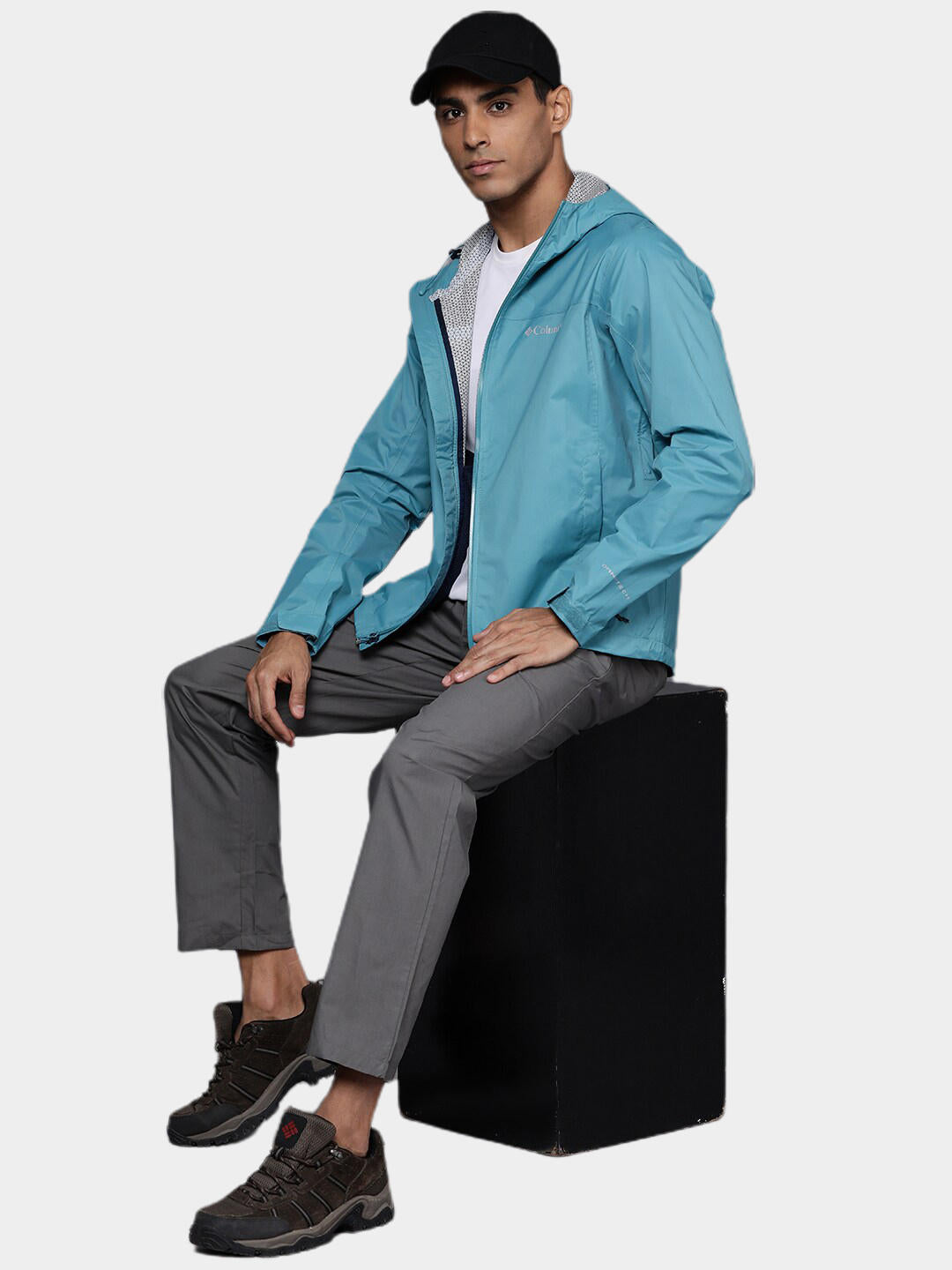 Columbia Men Blue Evapouration Rain Jacket