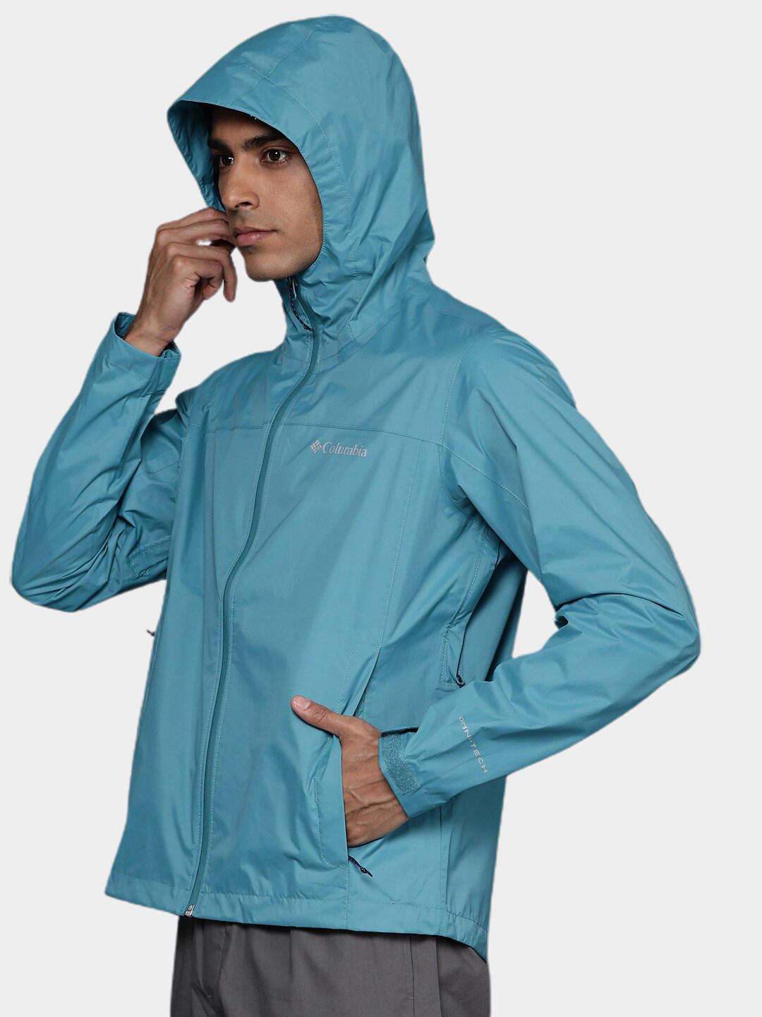 Columbia Men Blue Evapouration Rain Jacket