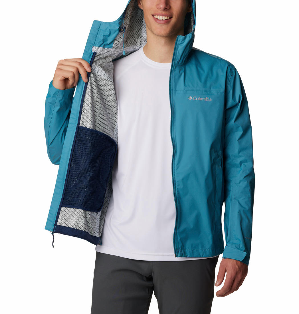 Columbia Men Blue Evapouration Rain Jacket