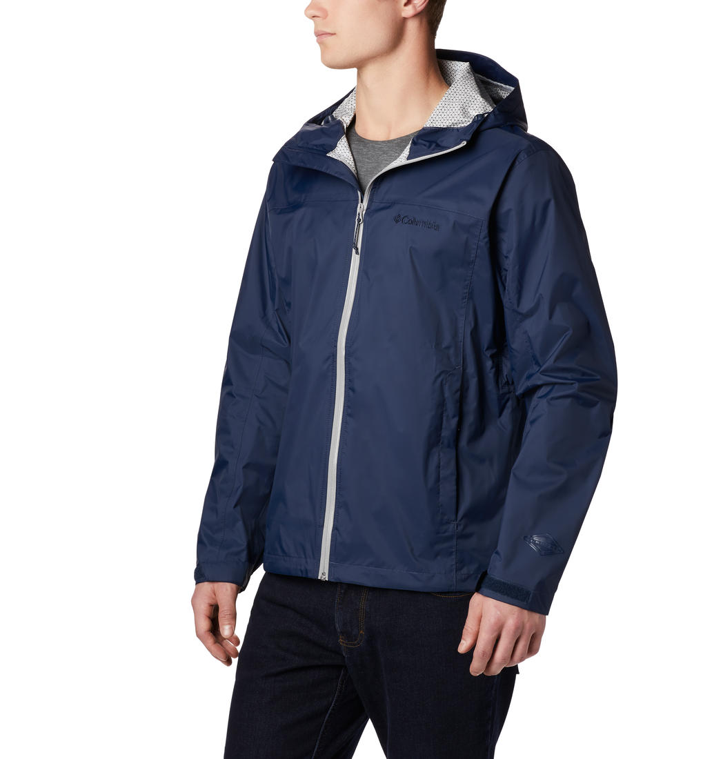 Columbia Men Navy Blue Evapouration Rain Jacket