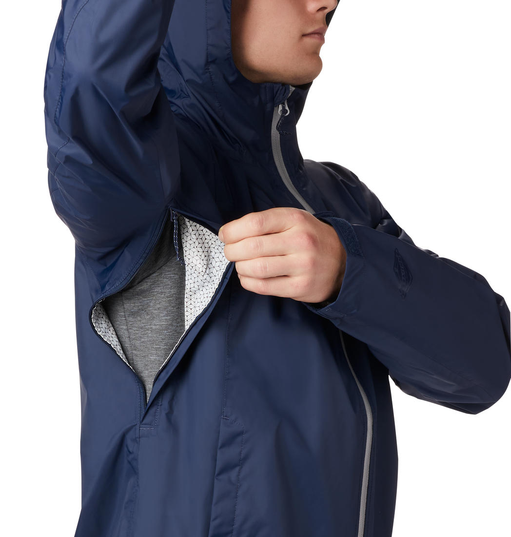 Columbia Men Navy Blue Evapouration Rain Jacket