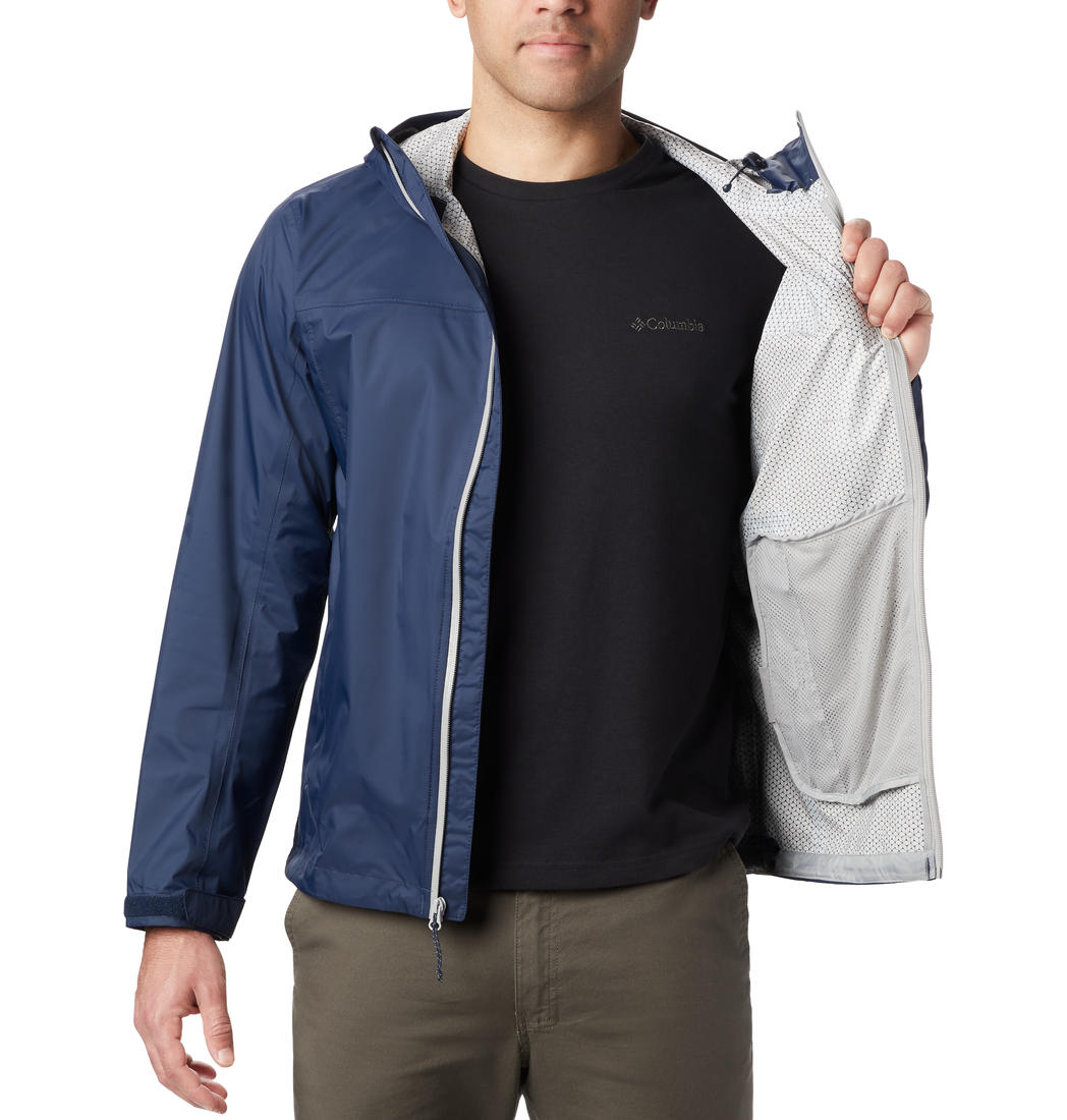 Columbia Men Navy Blue Evapouration Rain Jacket