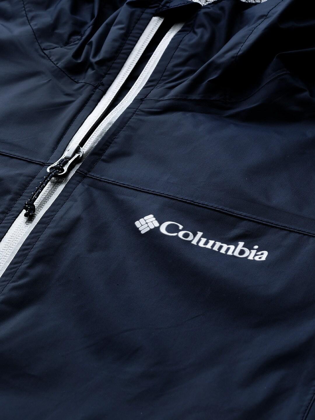 Columbia Men Navy Blue Evapouration Rain Jacket