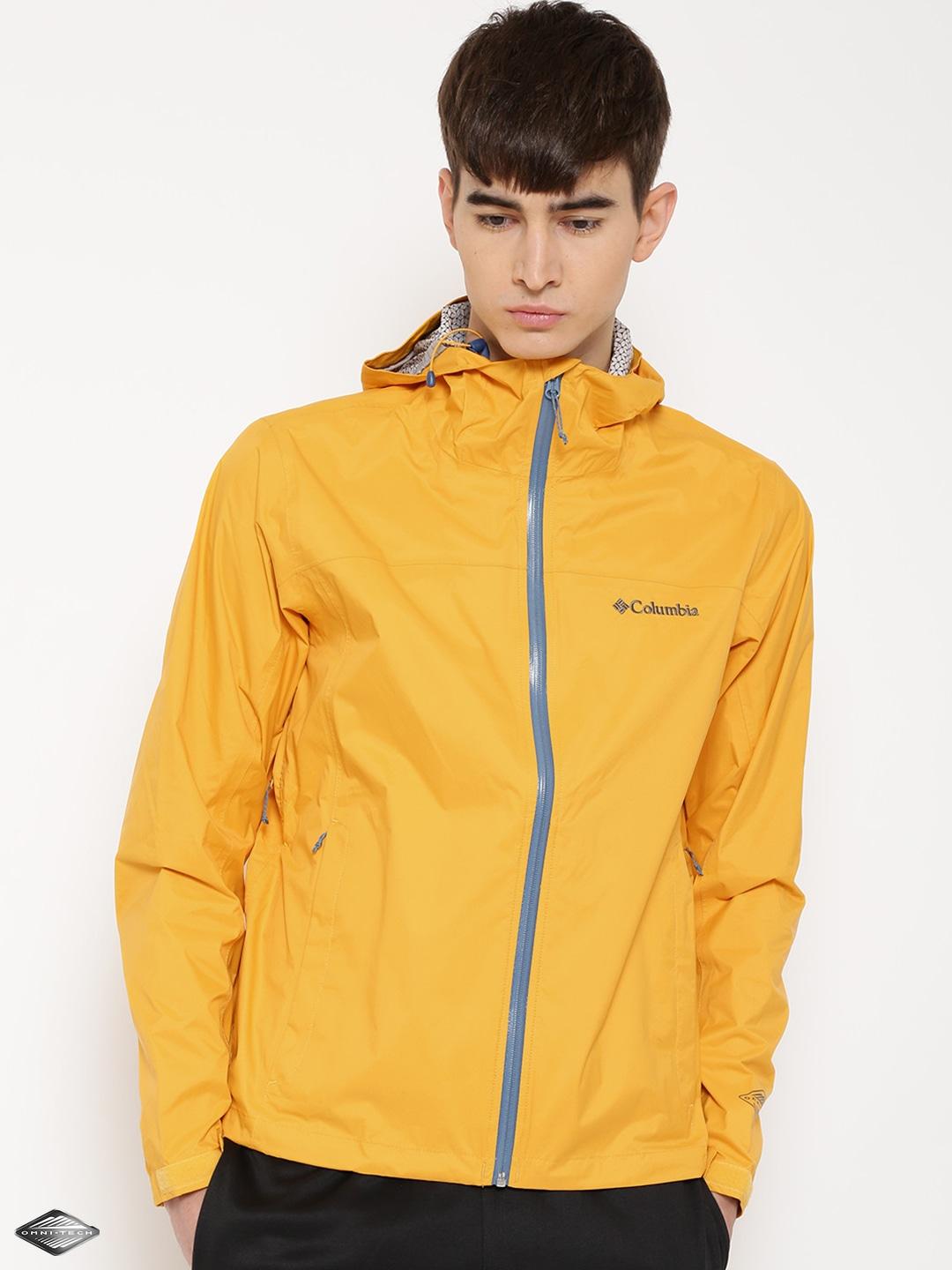 Columbia Men Yellow Evapouration Rain Jacket