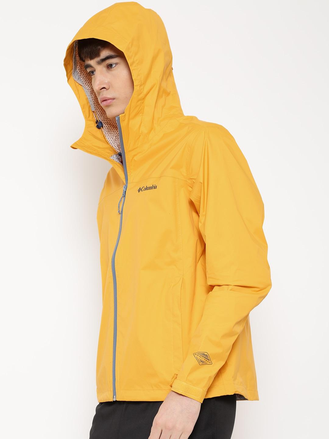 Columbia Men Yellow Evapouration Rain Jacket