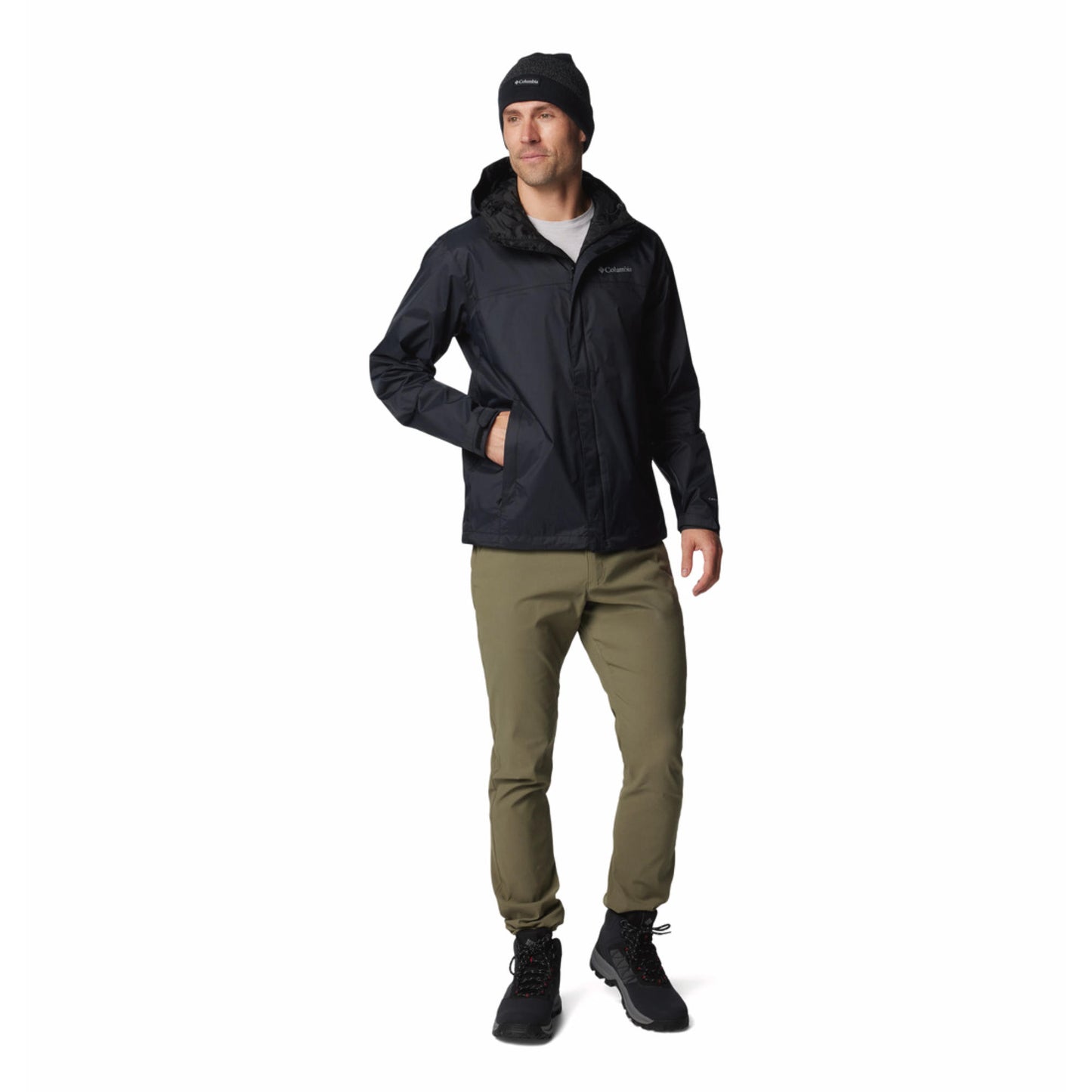 Columbia Men Black Omni-Tech Watertight II Waterproof Rain Jacket