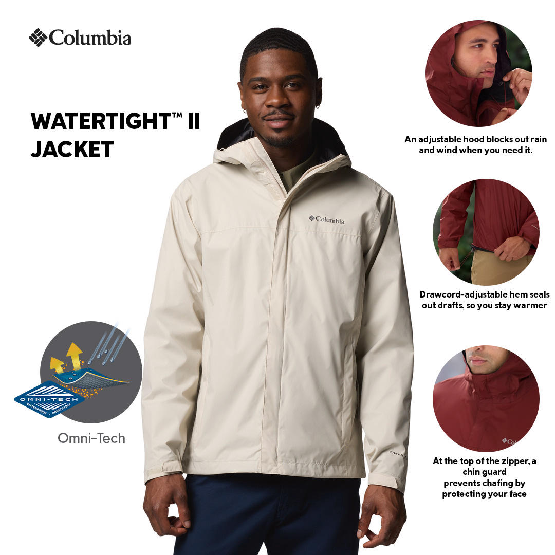 Columbia Mens Beige Omni-Tech Watertight II Rain Jacket