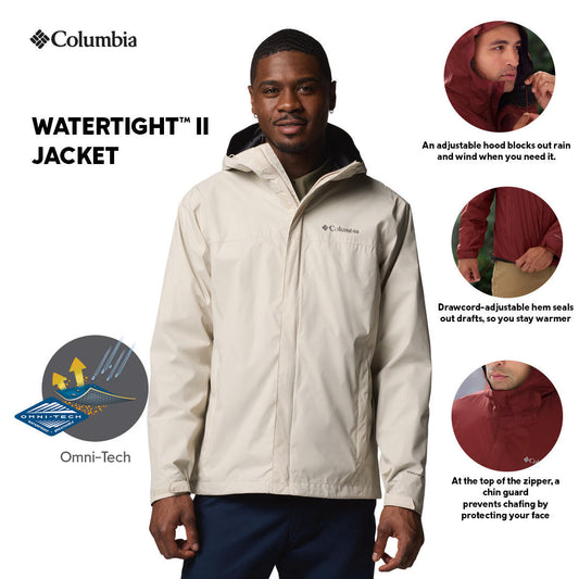 Columbia Mens Beige Omni-Tech Watertight II Rain Jacket