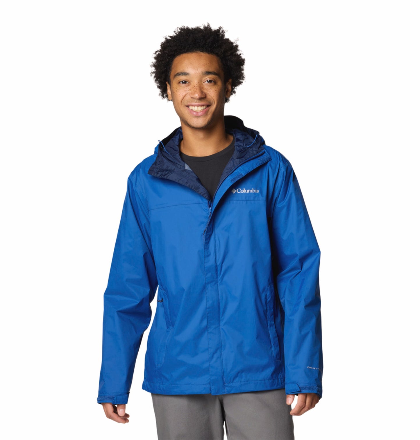 Columbia Men Blue Omni-Tech Watertight II Waterproof Lightweight Rain Jacket