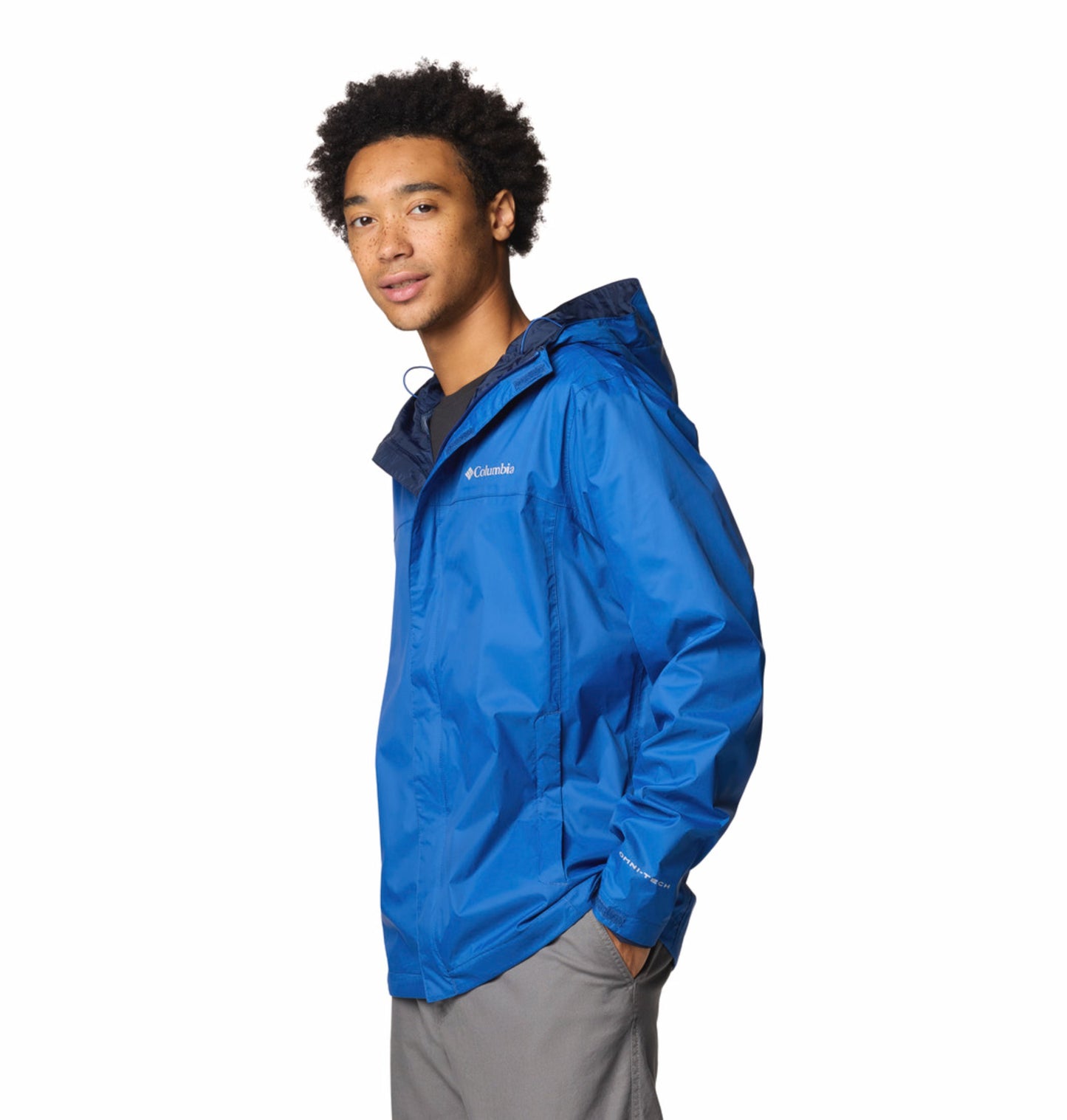 Columbia Men Blue Omni-Tech Watertight II Waterproof Lightweight Rain Jacket