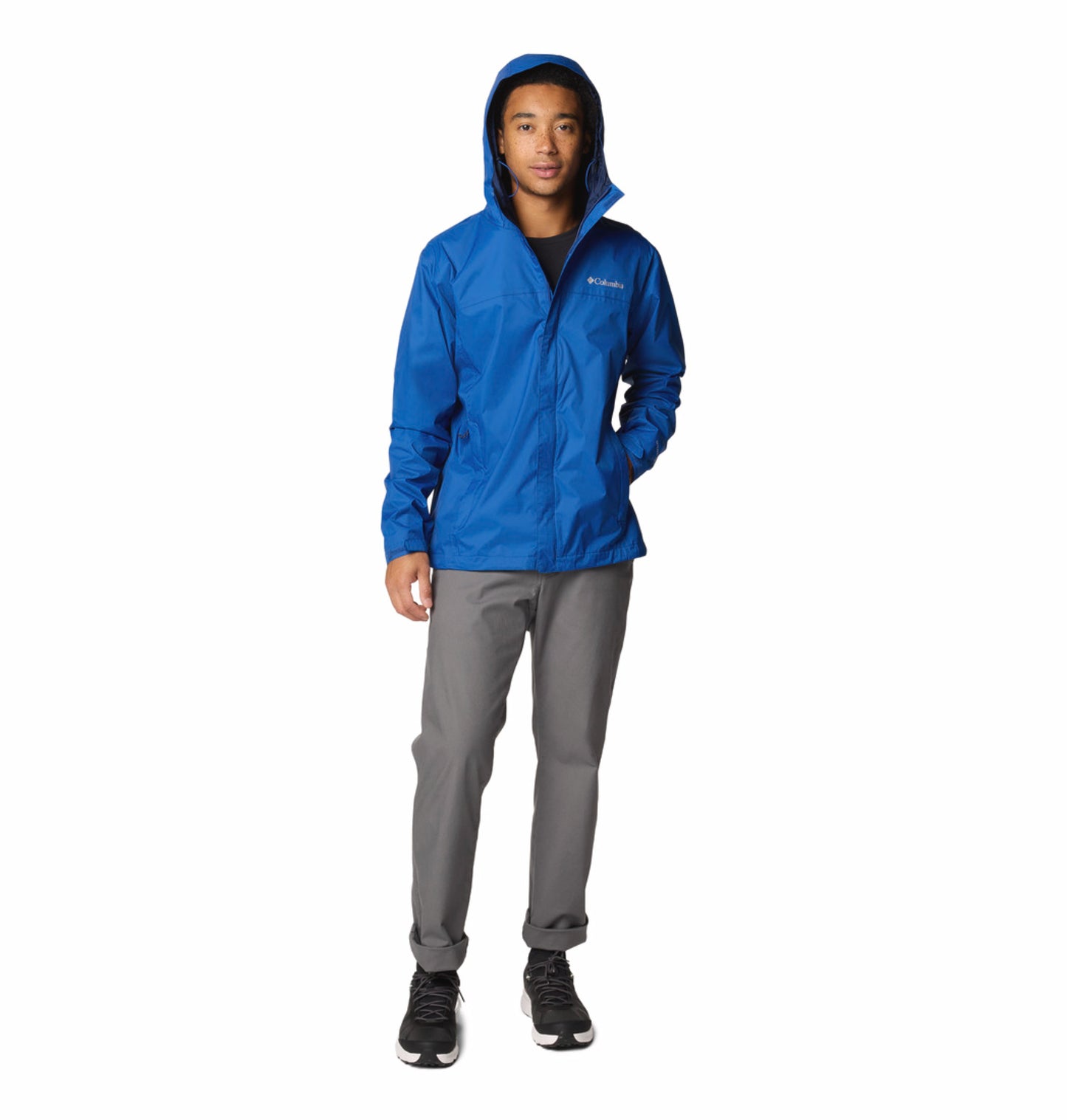Columbia Men Blue Omni-Tech Watertight II Waterproof Lightweight Rain Jacket