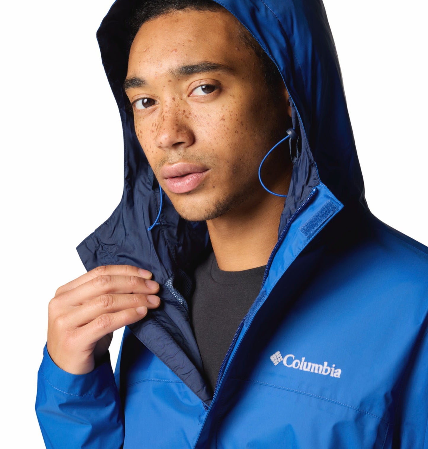 Columbia Men Blue Omni-Tech Watertight II Waterproof Lightweight Rain Jacket