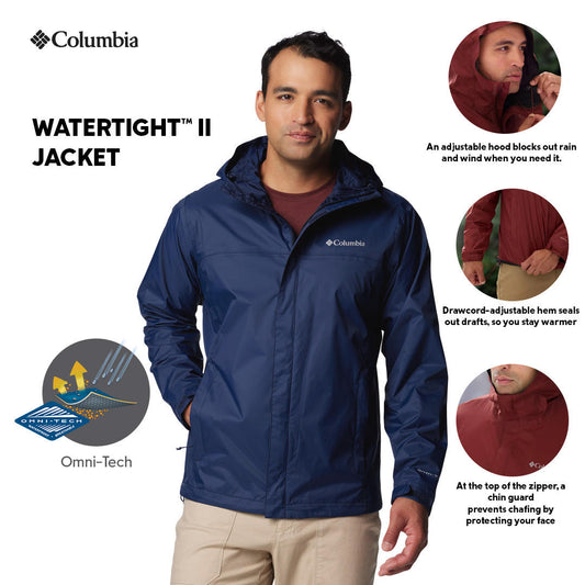 Columbia Mens Navy Blue Omni-Tech Watertight II Rain Jacket