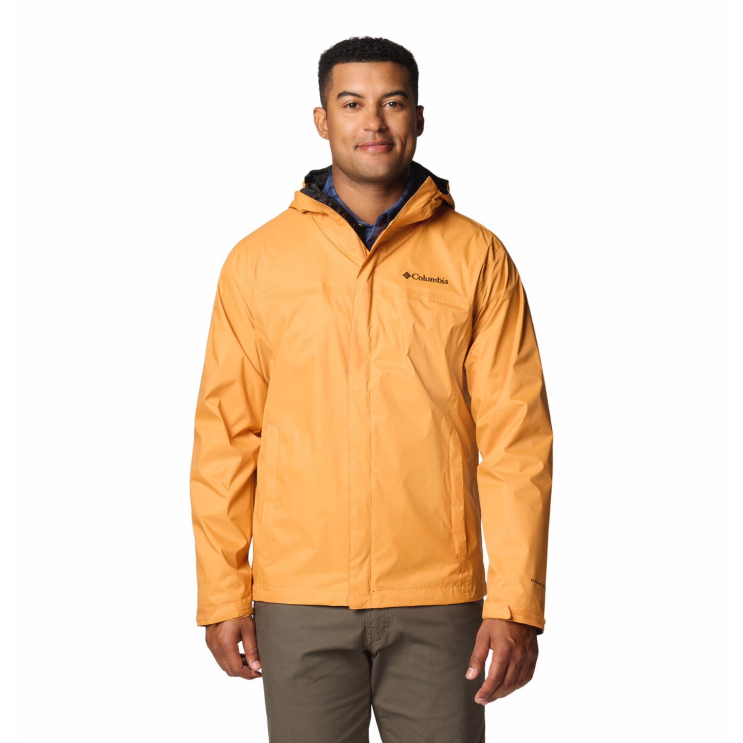 Columbia Men Yellow Omni-Tech Watertight II Waterproof Rain Jacket