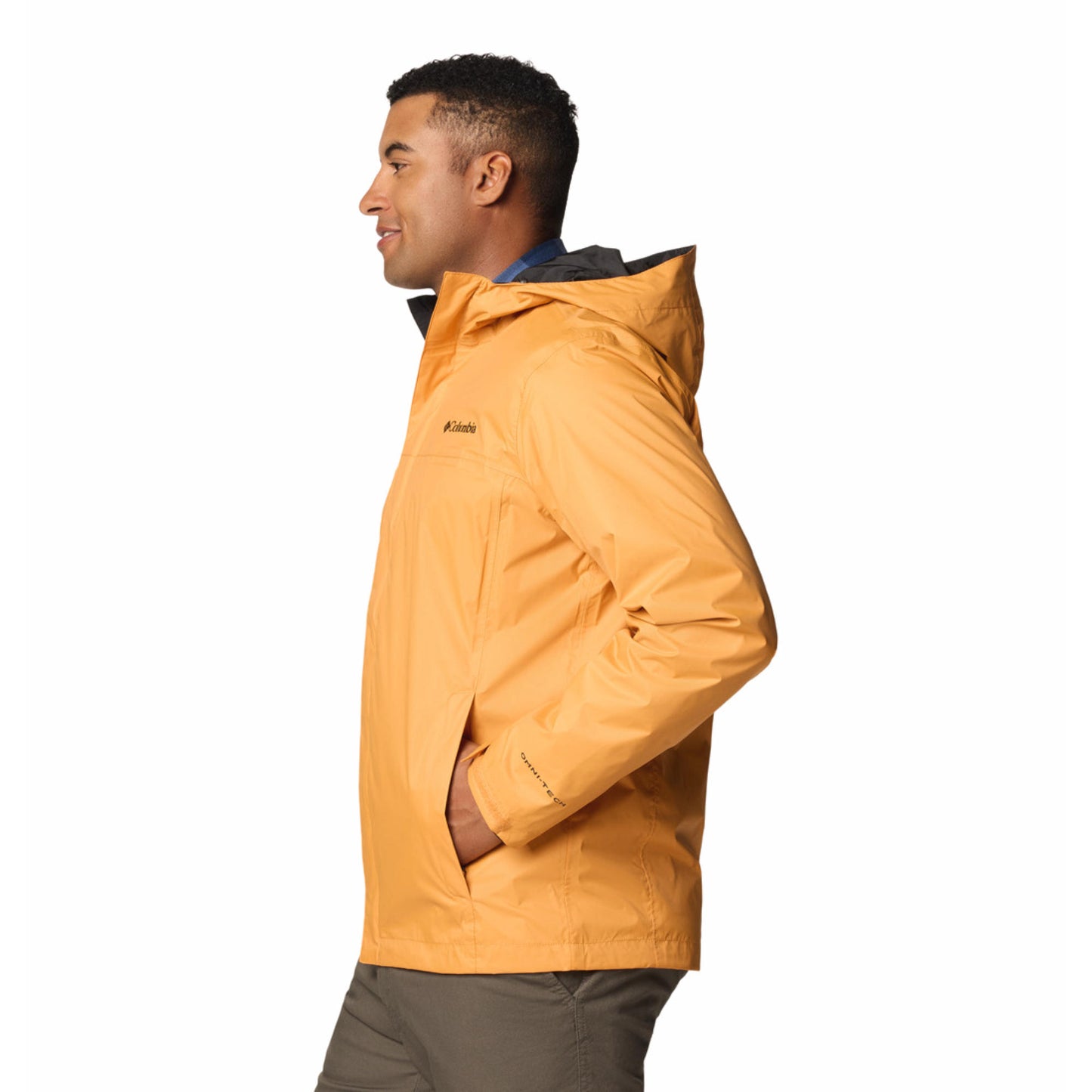 Columbia Men Yellow Omni-Tech Watertight II Waterproof Rain Jacket