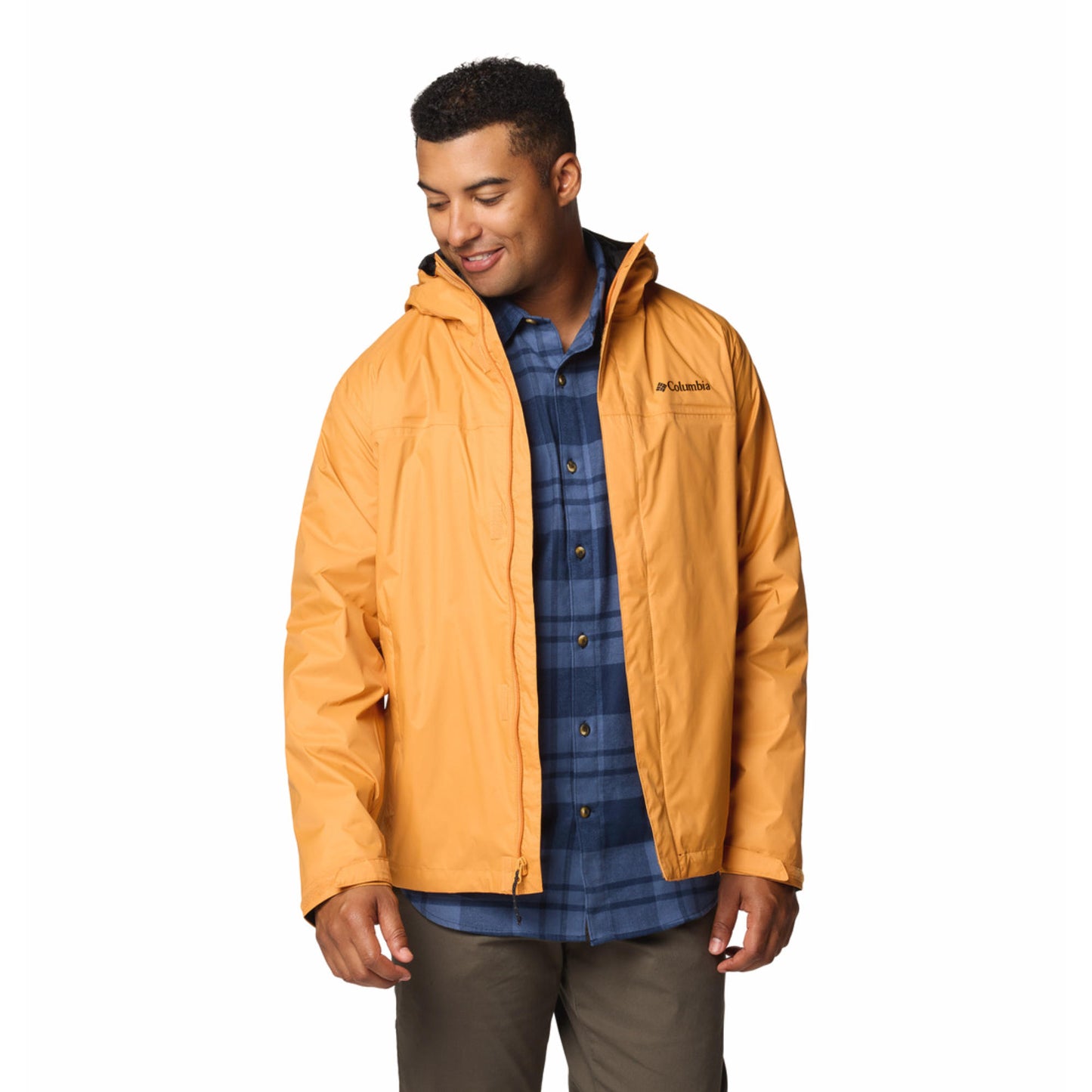 Columbia Men Yellow Omni-Tech Watertight II Waterproof Rain Jacket