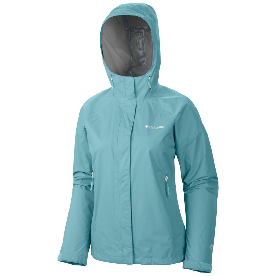Columbia Women Green Omni-Tech Sleeker Waterproof Rain Jacket