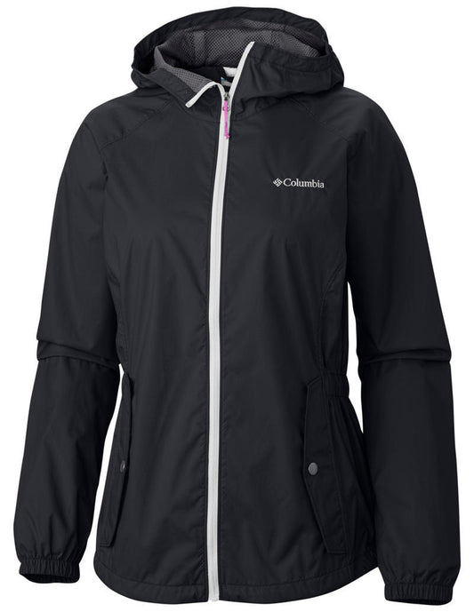 Columbia Women Black Proxy Falls Waterproof Rain Jacket