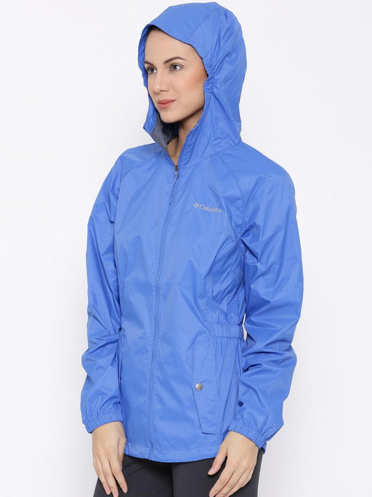 Columbia Women Blue Proxy Falls Waterproof Rain Jacket