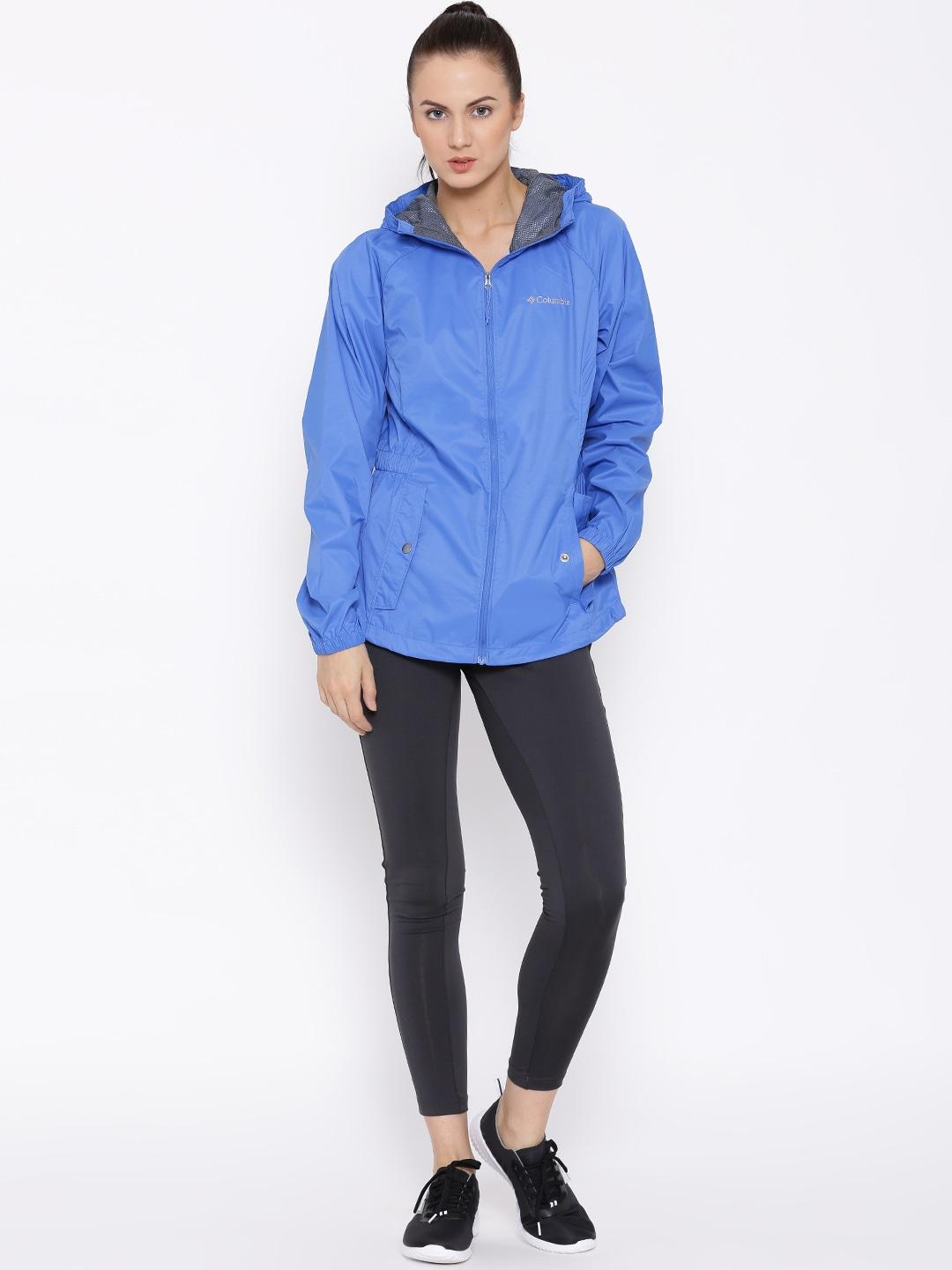 Columbia Women Blue Proxy Falls Waterproof Rain Jacket