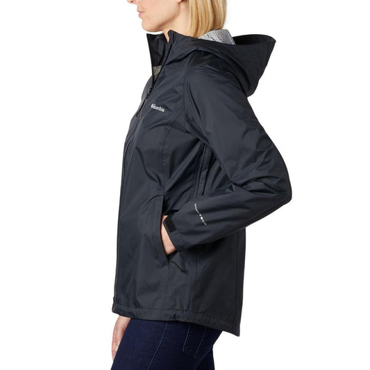 Columbia Women Black Omni-Wick EvaPOURation Waterproof Rain Jacket