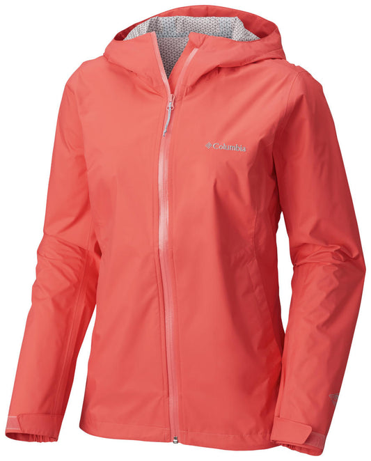 Columbia Women Red Omni-Wick EvaPOURation Waterproof Rain Jacket