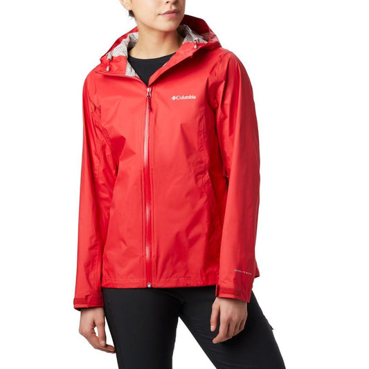 Columbia Women Red Omni-Wick EvaPOURation Waterproof Rain Jacket