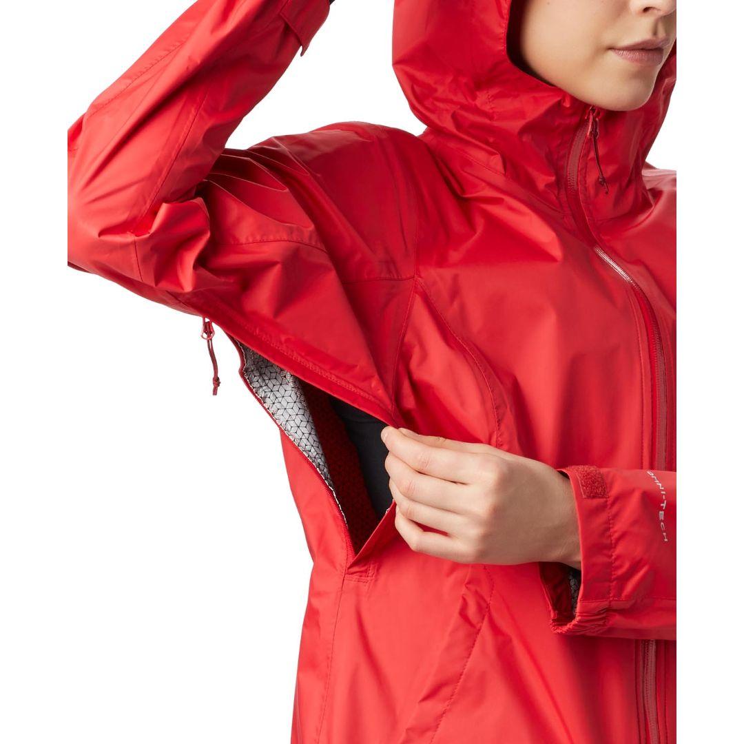 Columbia Women Red Evapouration Rain Jacket