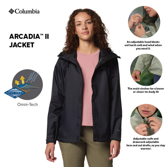 Columbia Womens Black Omni-Tech Arcadia II Rain Jacket