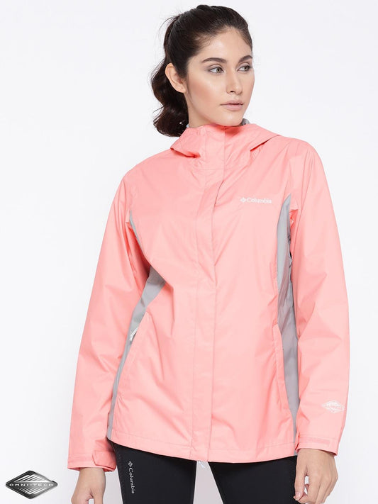 Columbia Women Orange Omni-Tech Arcadia II Waterproof Rain Jacket