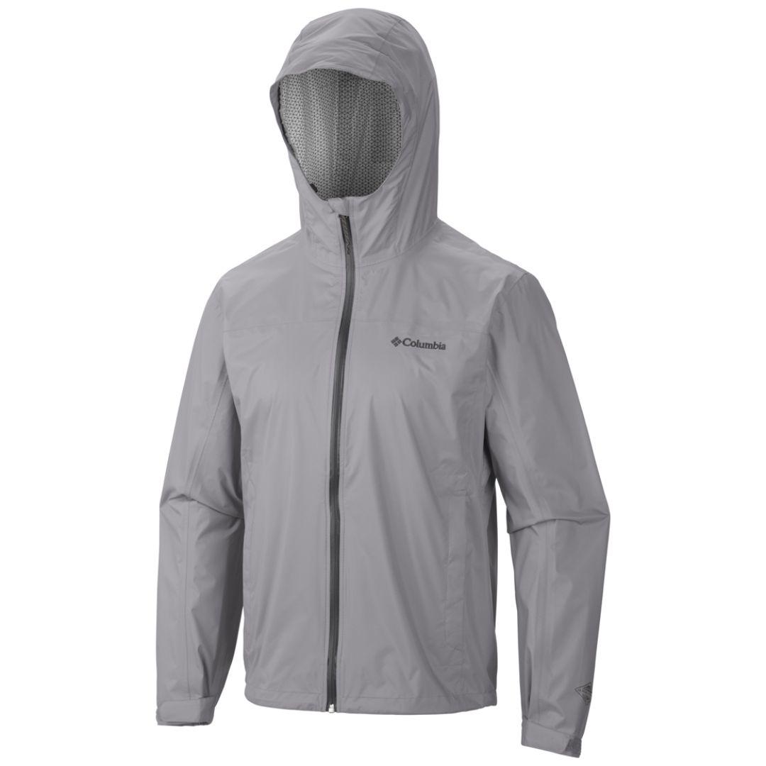 Columbia Men Grey Evapouration Rain Jacket