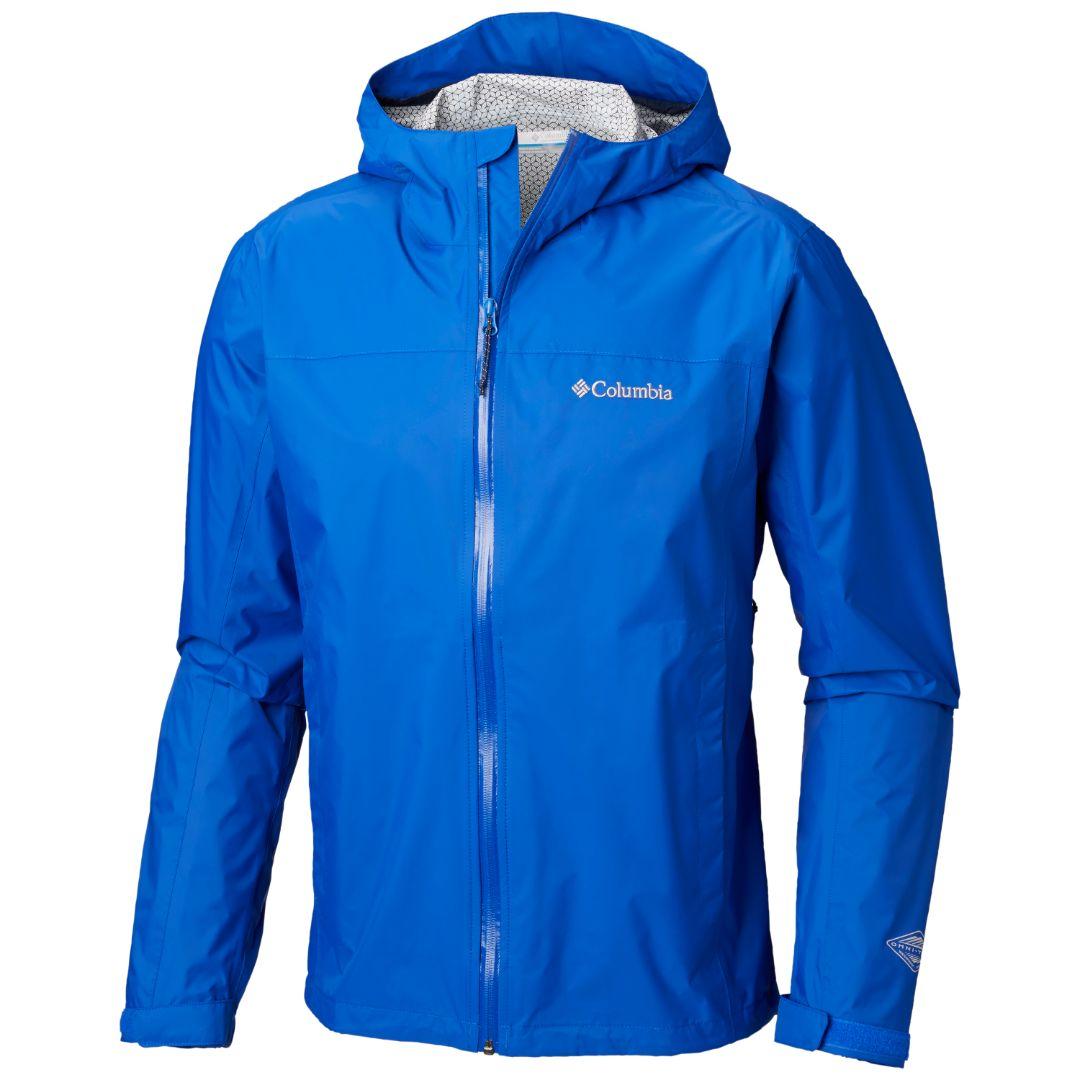 Columbia Men Blue Omni-Wick EvaPOURation Waterproof Rain Jacket