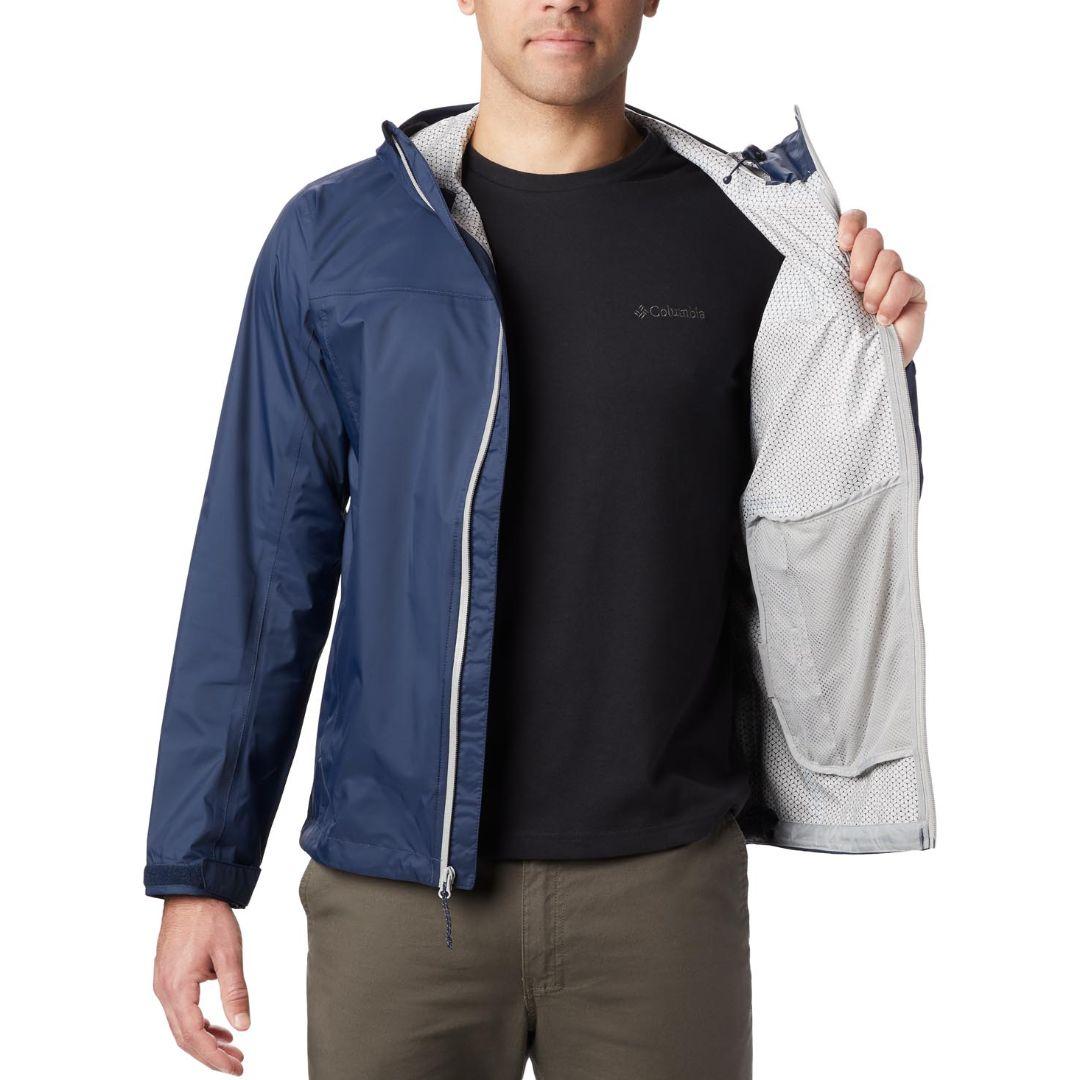 Columbia Men Navy Blue Evapouration Rain Jacket