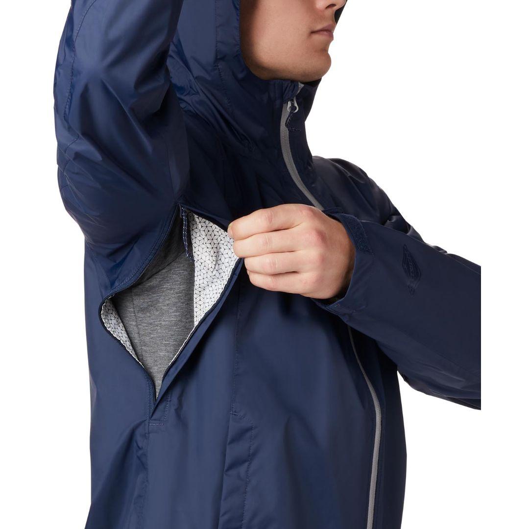 Columbia Men Navy Blue Evapouration Rain Jacket